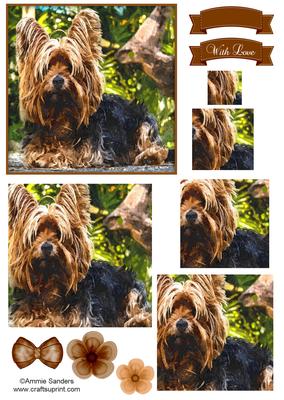 Yorkshire Terrier Watercolour Pyramid Topper