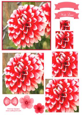 Dahlia Watercolour Pyramid Topper