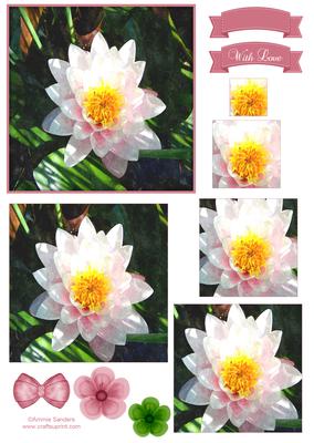 Water Lily Watercolour Pyramid Topper