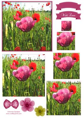 Beautiful Poppies Watercolour Pyramid Topper