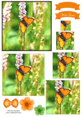 Beautiful Butterfly Watercolour Pyramid Topper