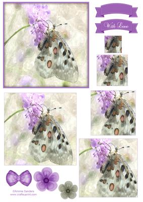Beautiful Butterfly Watercolour Pyramid Topper