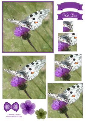 Beautiful Butterfly Watercolour Pyramid Topper