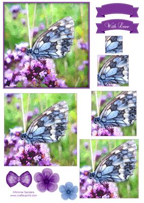 Beautiful Butterfly Watercolour Pyramid Topper