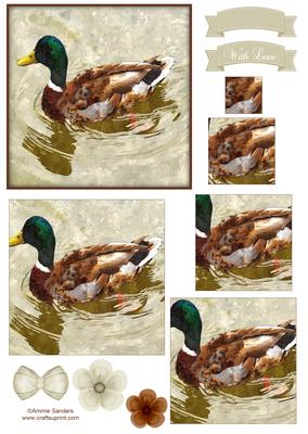 Mallard Duck Watercolour Pyramid Topper
