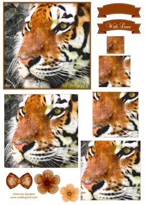 Tiger Watercolour Pyramid Topper