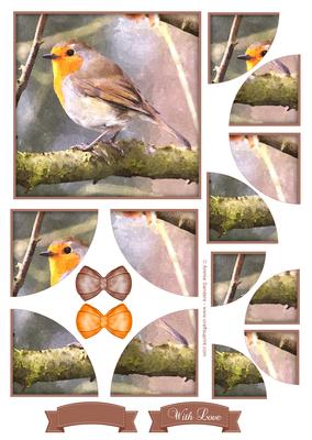 Sweet Little Robin Watercolour Corner Stacker