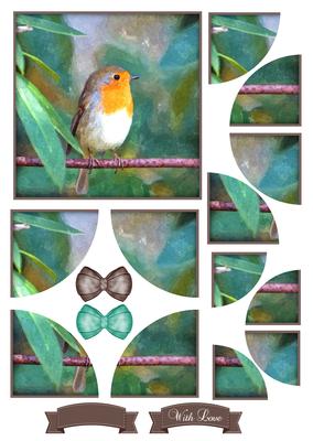 Sweet Little Robin Watercolour Corner Stacker