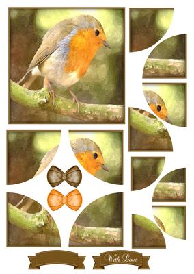 Sweet Little Robin Watercolour Corner Stacker