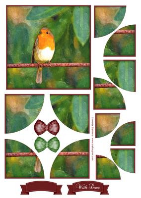 Sweet Little Robin Watercolour Corner Stacker