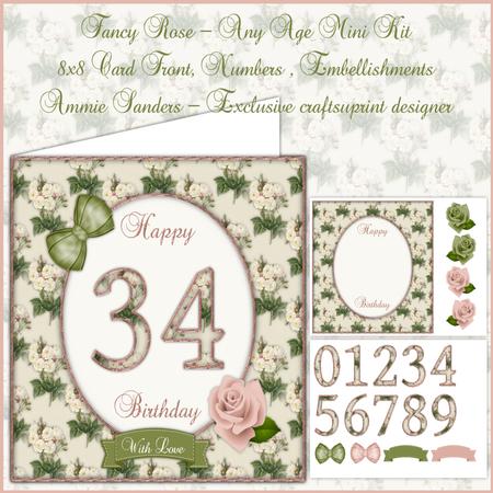Fancy Roses Any Age 8x8 Mini Kit