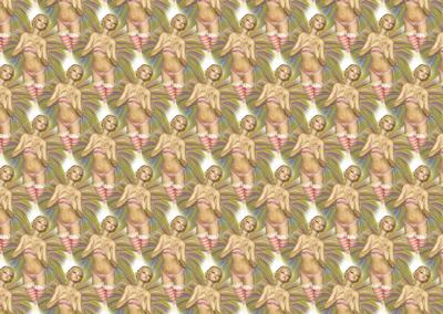 Beautiful Pink & Green Fairy Backing Paper