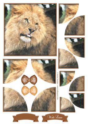 King of the Jungle Watercolour Corner Stacker Topper