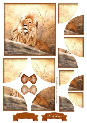 King of the Jungle Watercolour Corner Stacker Topper