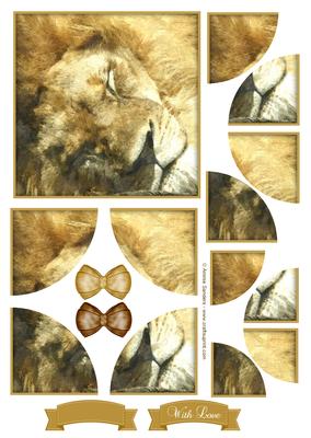 King of the Jungle Watercolour Corner Stacker Topper