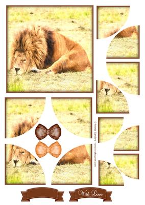 King of the Jungle Watercolour Corner Stacker Topper