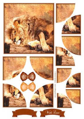 King of the Jungle Watercolour Corner Stacker Topper