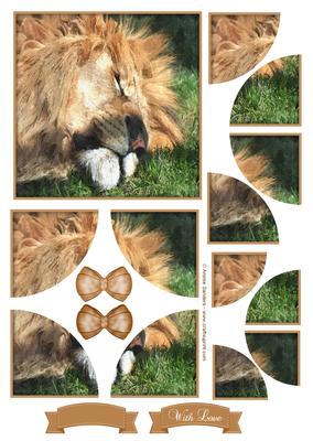 King of the Jungle Watercolour Corner Stacker Topper
