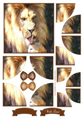 King of the Jungle Watercolour Corner Stacker Topper