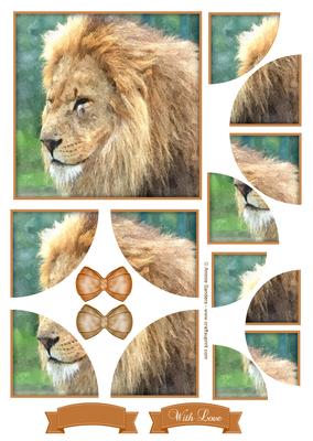 King of the Jungle Watercolour Corner Stacker Topper