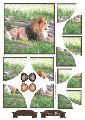 King of the Jungle Watercolour Corner Stacker Topper