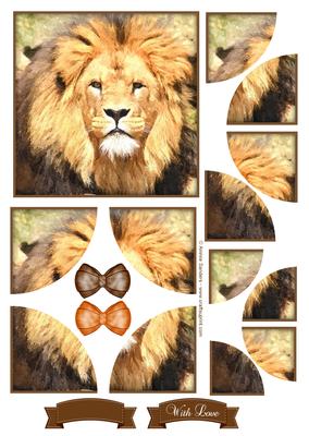 King of the Jungle Watercolour Corner Stacker Topper