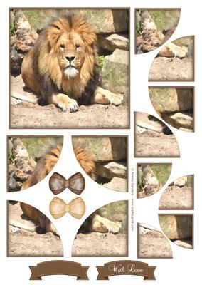 King of the Jungle Watercolour Corner Stacker Topper