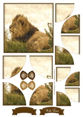 King of the Jungle Watercolour Corner Stacker Topper