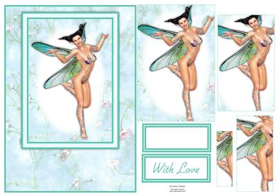 Beautiful Dragonfly Fairy Card Front
