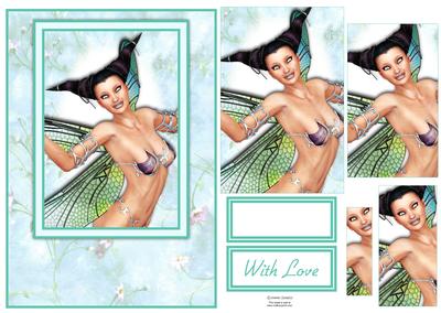 Beautiful Dragonfly Fairy Card Front