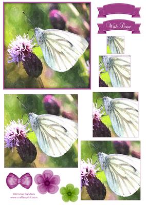 Beautiful Butterfly Watercolour Pyramid Topper