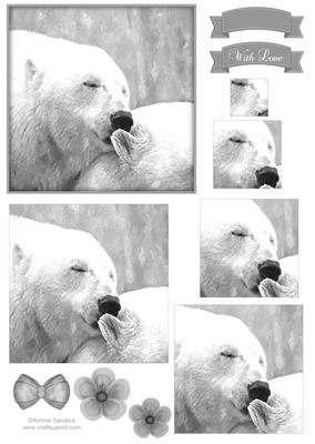 Polar Bear Kisses Watercolour Pyramid Topper