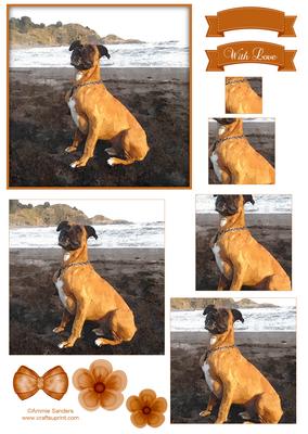 Boxer Dog Watercolour Pyramid Topper