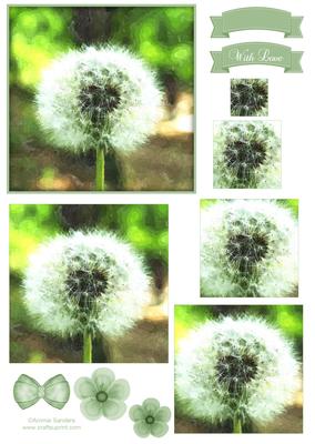 Dandelion Clock Watercolour Pyramid Topper