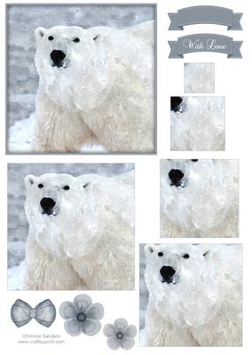 Polar Bear Watercolour Pyramid Topper