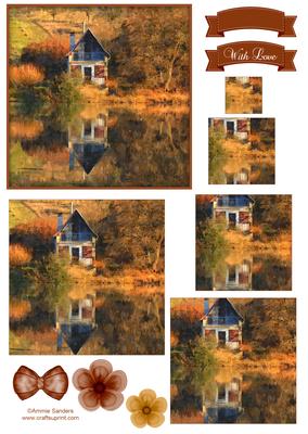 House on the Lake Watercolour Pyramid Topper