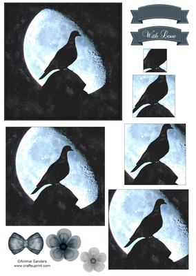 Moonlight Dove Watercolour Pyramid Topper