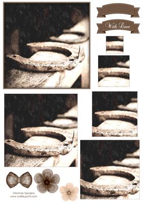 Rustic Horseshoe Watercolour Pyramid Topper