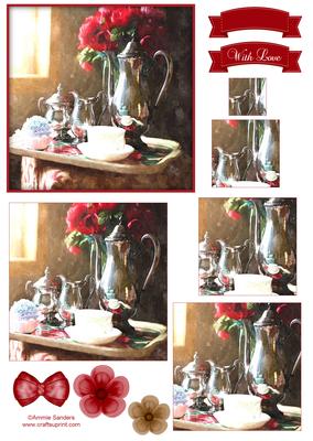 Time for Tea Watercolour Pyramid Topper