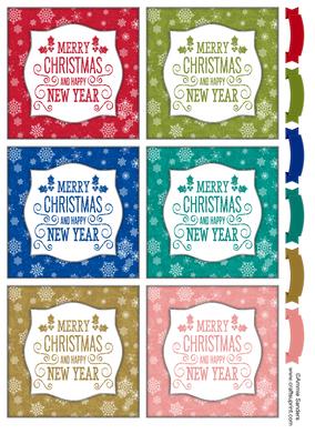 6x Holly, Merry Christmas & Happy New Year Toppers