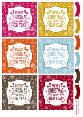 6x Holly, Merry Christmas & Happy New Year Toppers
