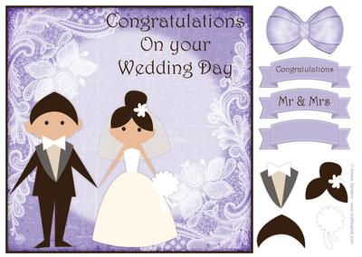 Congratulations on Your Wedding Day 8x8 Topper & Decoupage