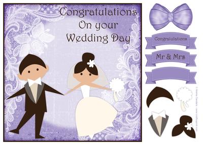 Congratulations on Your Wedding Day 8x8 Topper & Decoupage