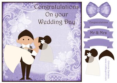 Congratulations on Your Wedding Day 8x8 Topper & Decoupage
