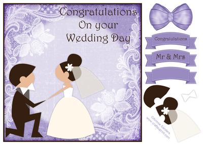 Congratulations on Your Wedding Day 8x8 Topper & Decoupage