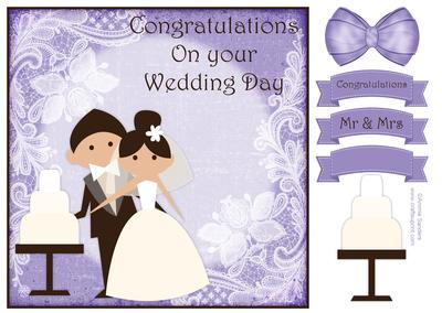 Congratulations on Your Wedding Day 8x8 Topper & Decoupage