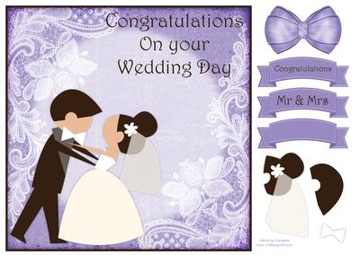 Congratulations on Your Wedding Day 8x8 Topper & Decoupage