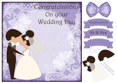 Congratulations on Your Wedding Day 8x8 Topper & Decoupage