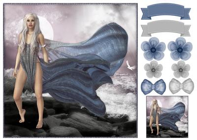 Siren of the Sea 8x8 Topper & Embellishments
