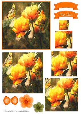Butterfly & Flowers Watercolour Pyramid Topper